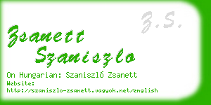 zsanett szaniszlo business card